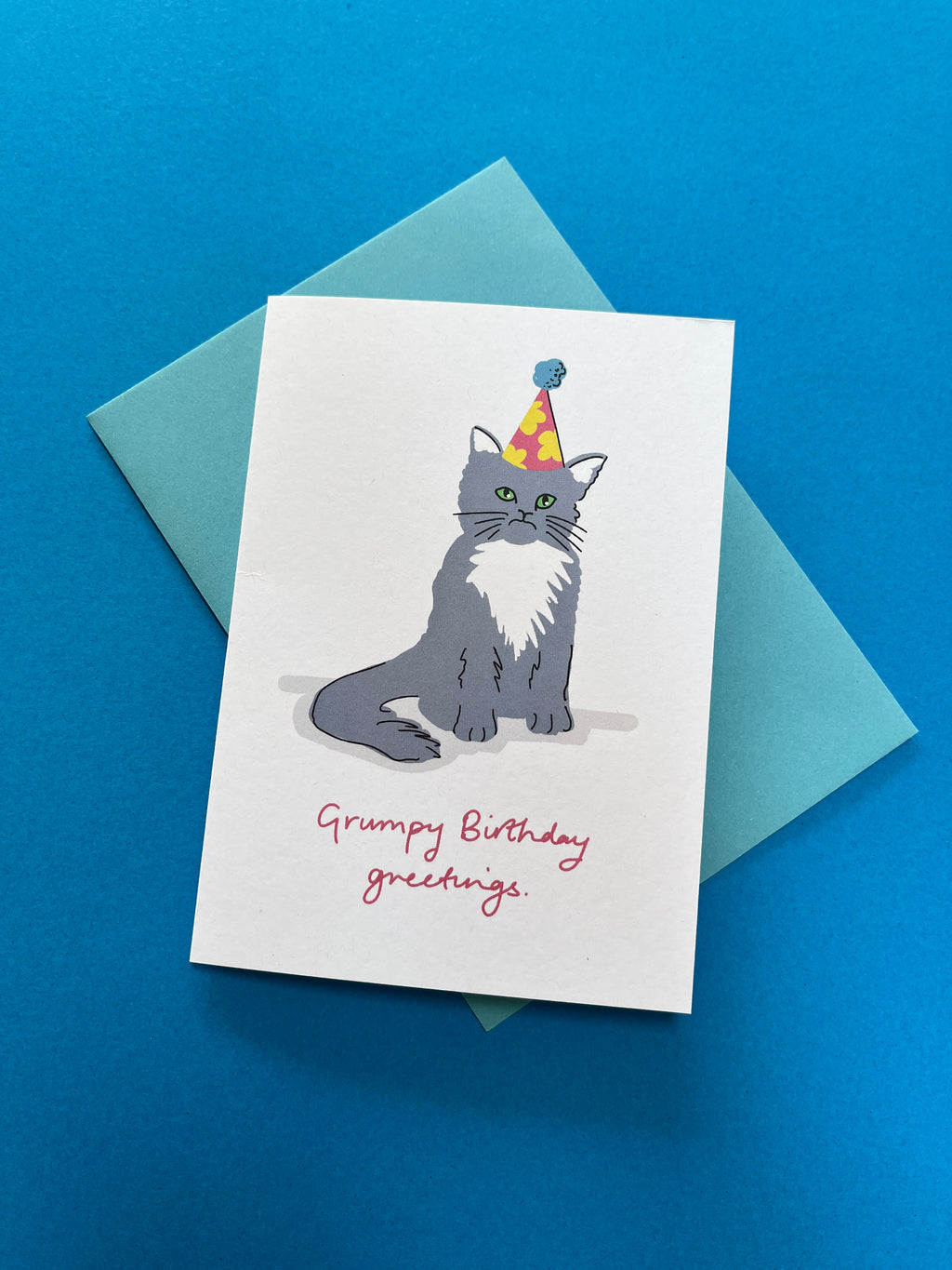 Grumpy Cat Birthday Card – Funny Illustrated Greeting Card