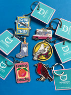 Retro Ice Cream Van Wooden Keyring – Illustrated Design