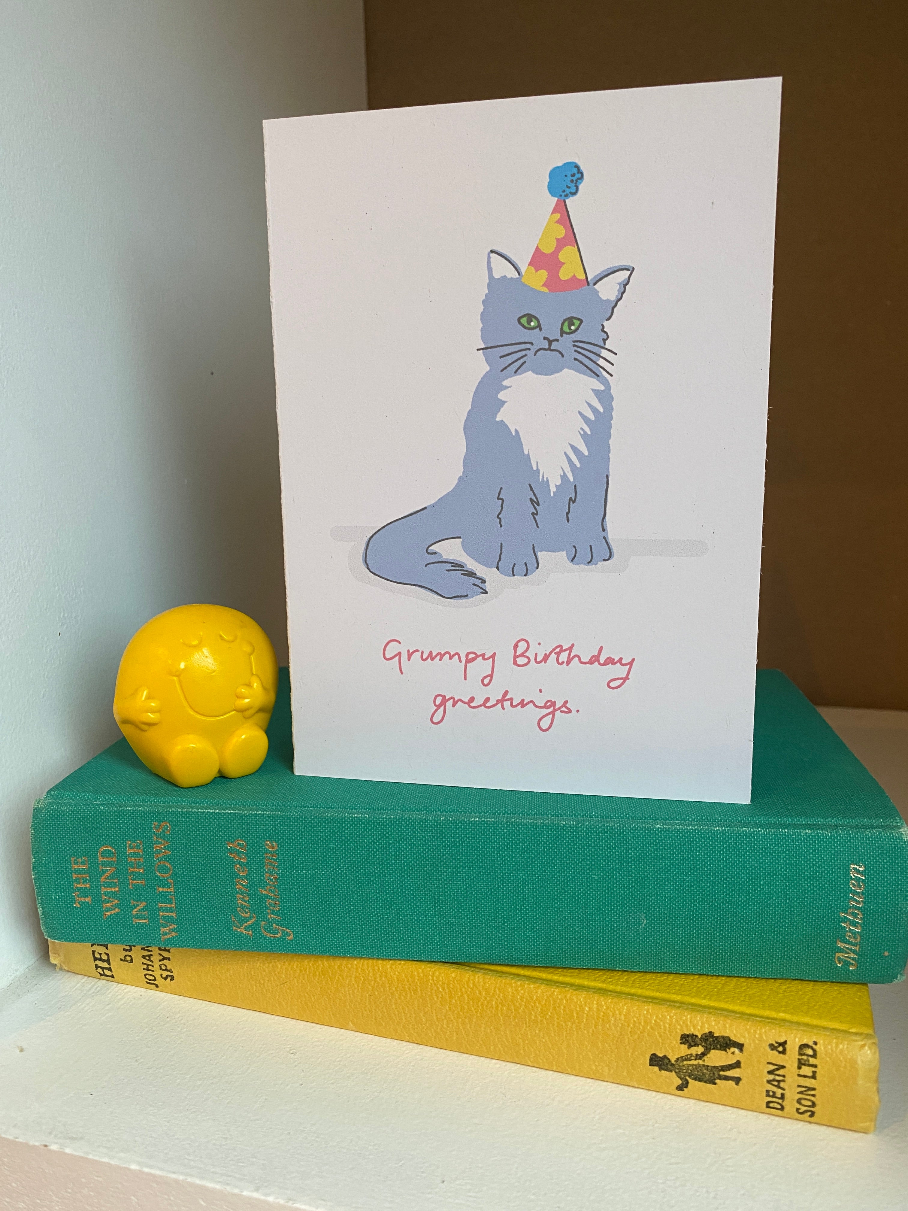 Grumpy Cat Birthday Card – Funny Illustrated Greeting Card