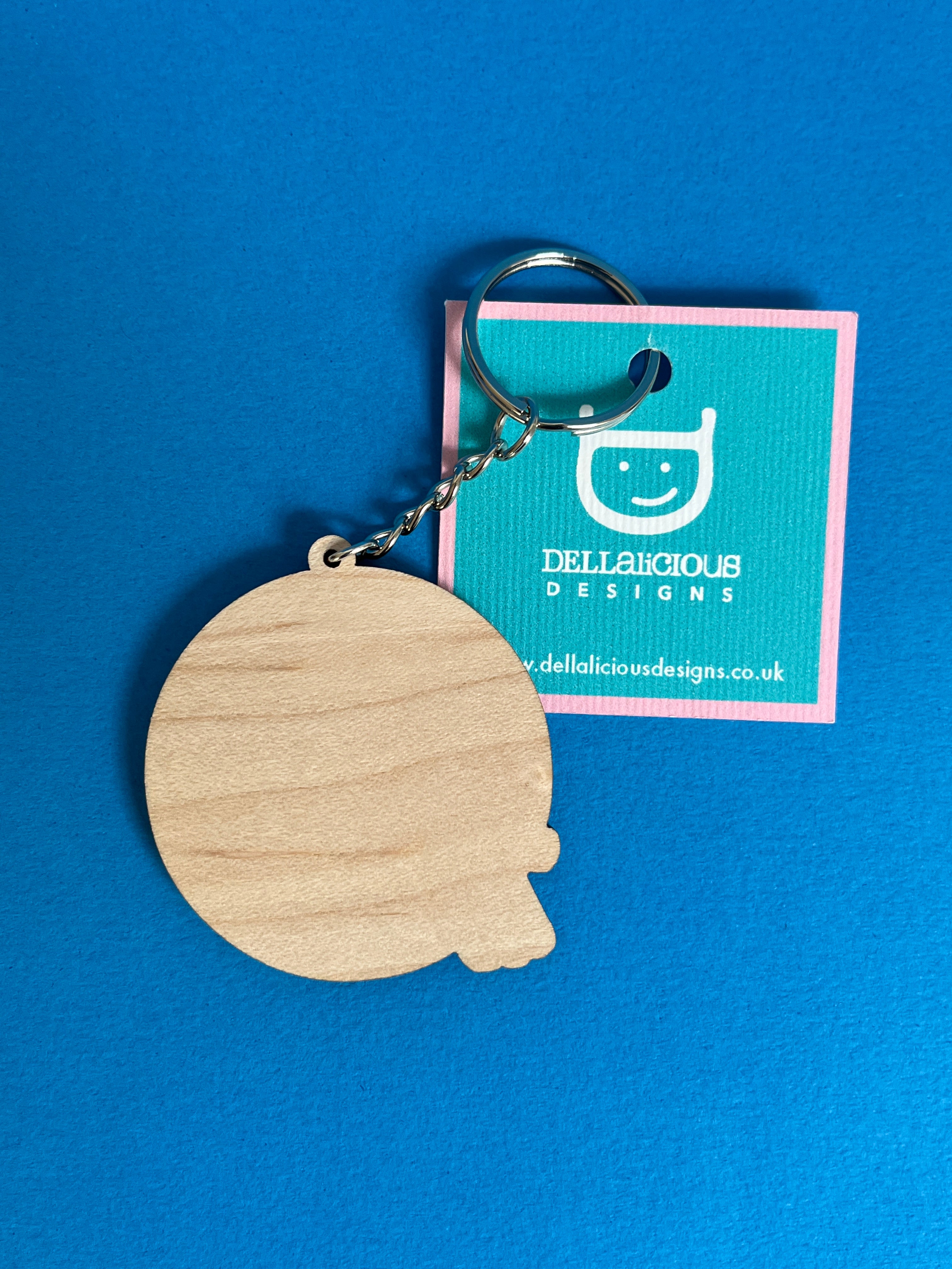 Love Birds Wooden Keyring – Dove Heart Design
