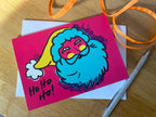 Pop Art Santa Christmas Card – Hot Pink Illustrated Design