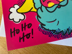 Pop Art Santa Christmas Card – Hot Pink Illustrated Design