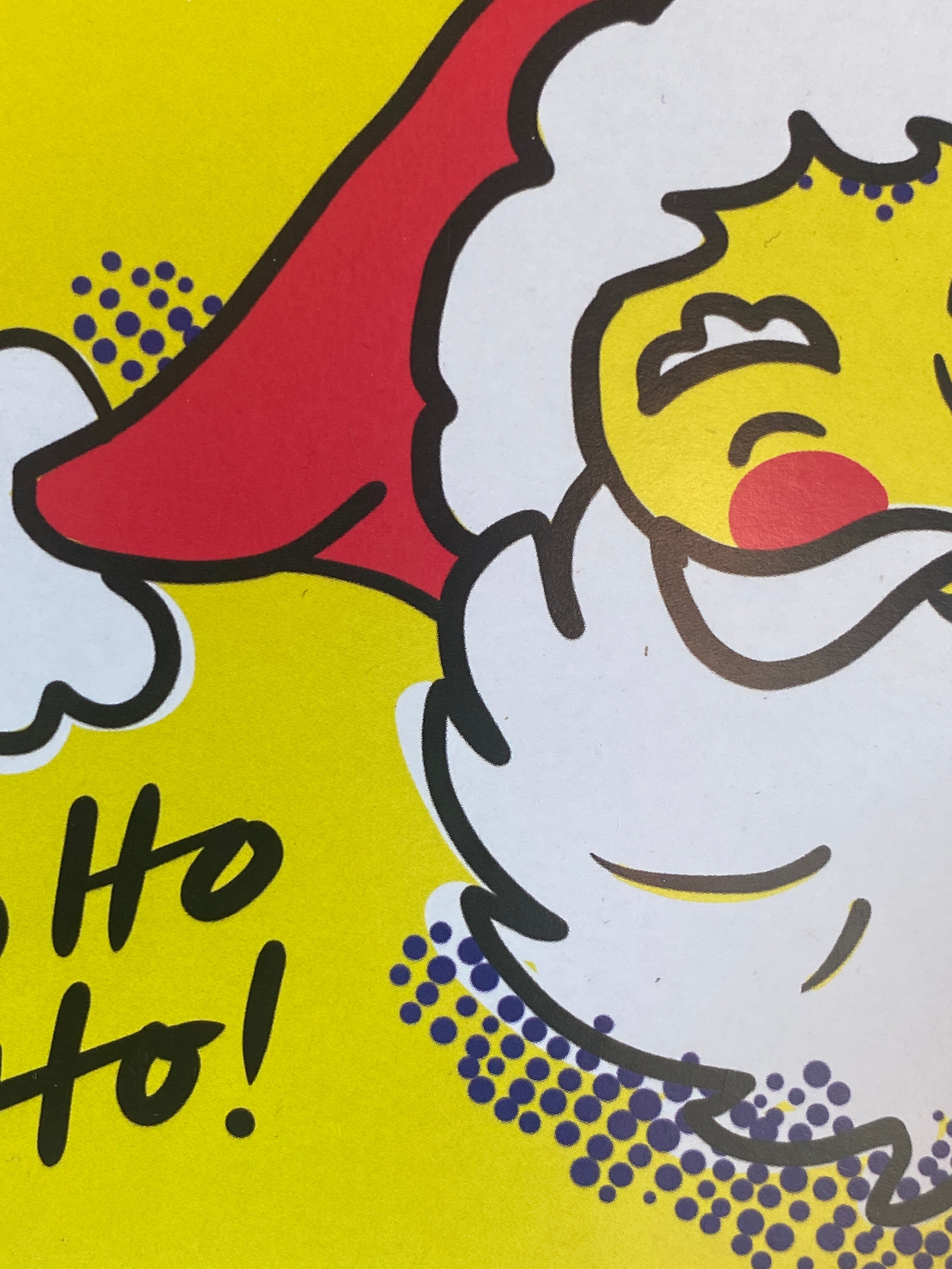 Pop Art Santa Christmas Card – Yellow Illustrated Design