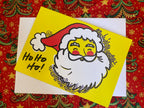 Pop Art Santa Christmas Card – Yellow Illustrated Design
