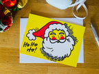 Pop Art Santa Christmas Card – Yellow Illustrated Design