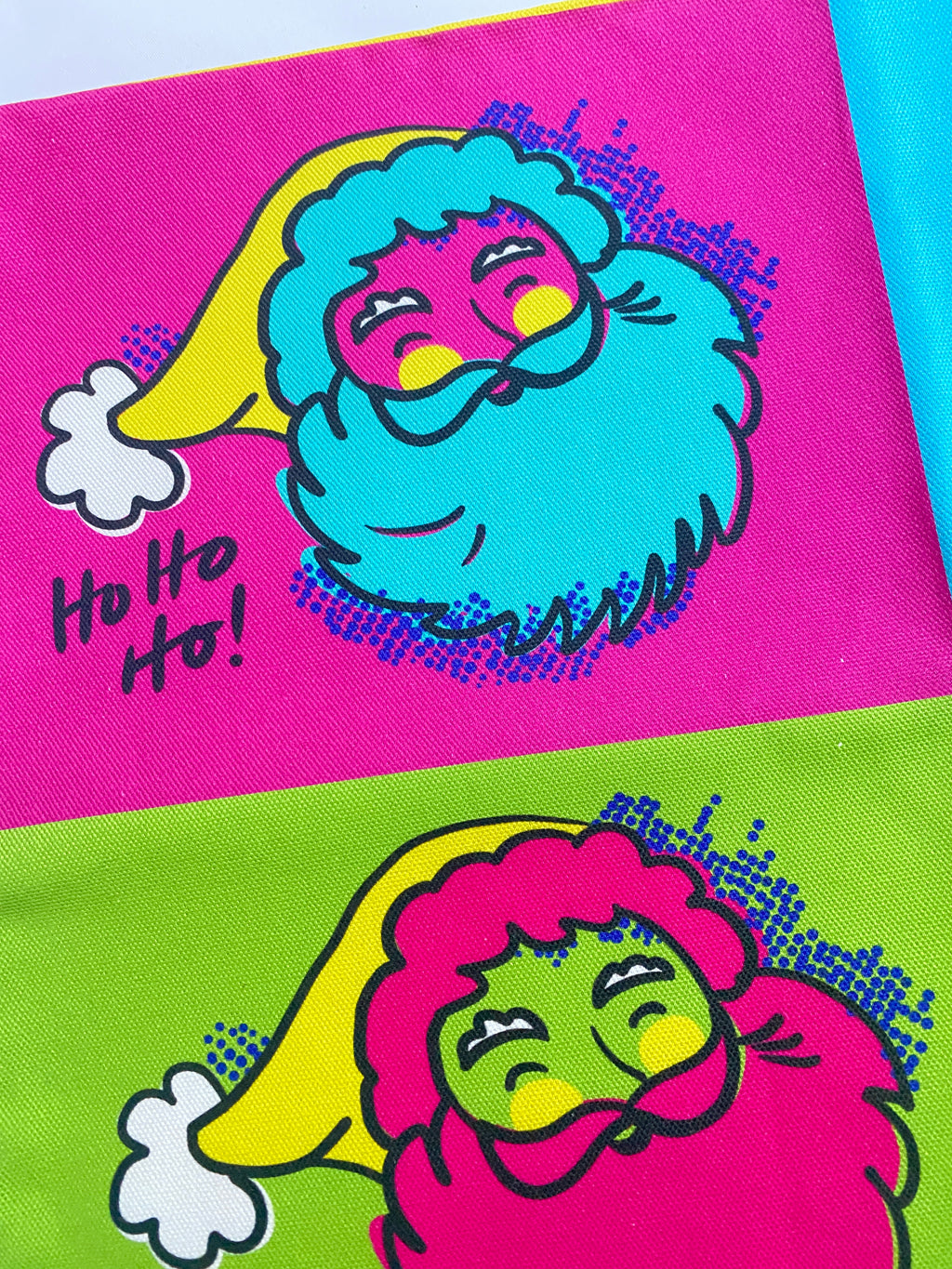 Pop Art Santa Christmas Tea Towel – Illustrated Design