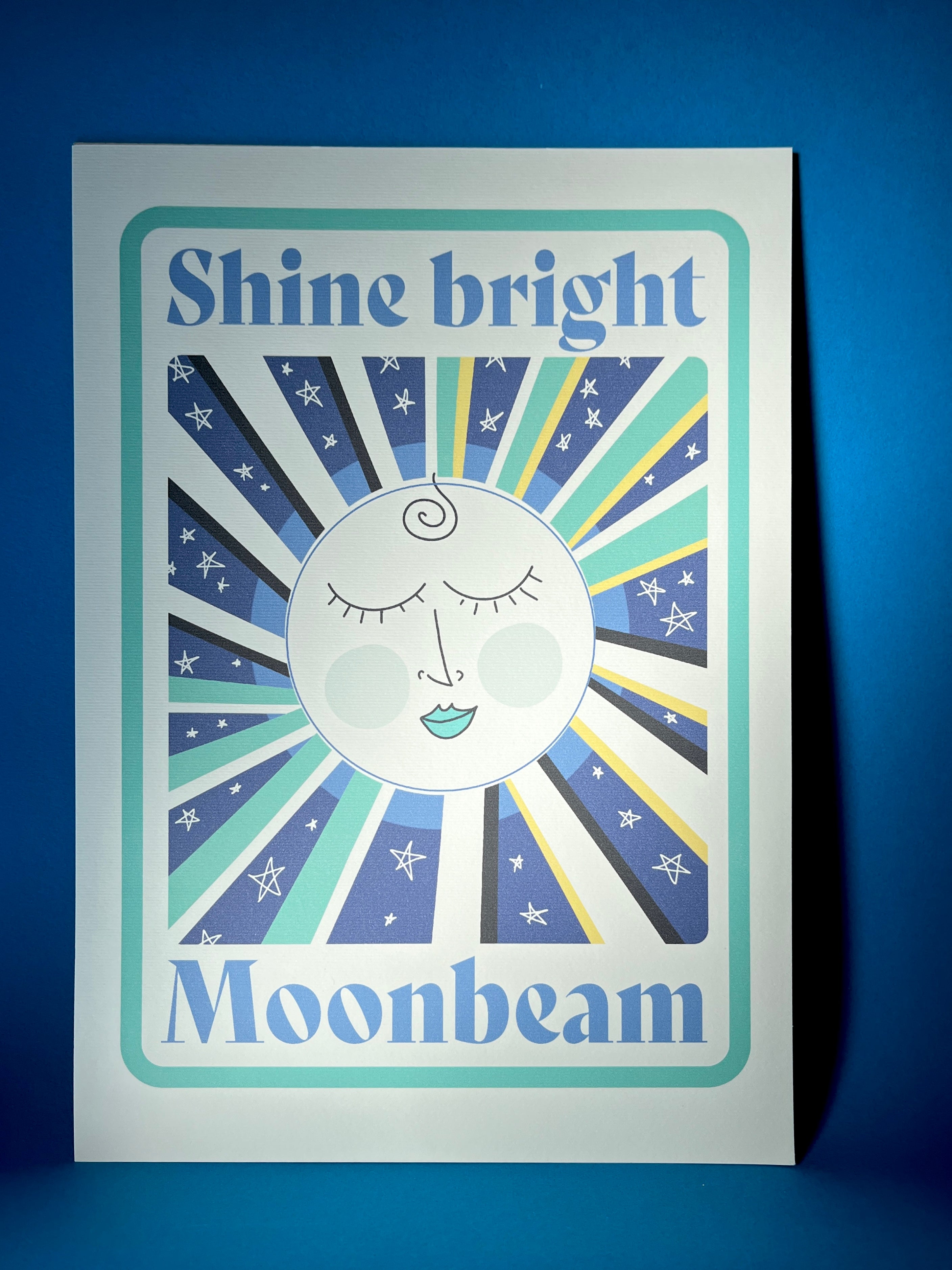 Moon Art Print – Shine Bright Moonbeam Illustration