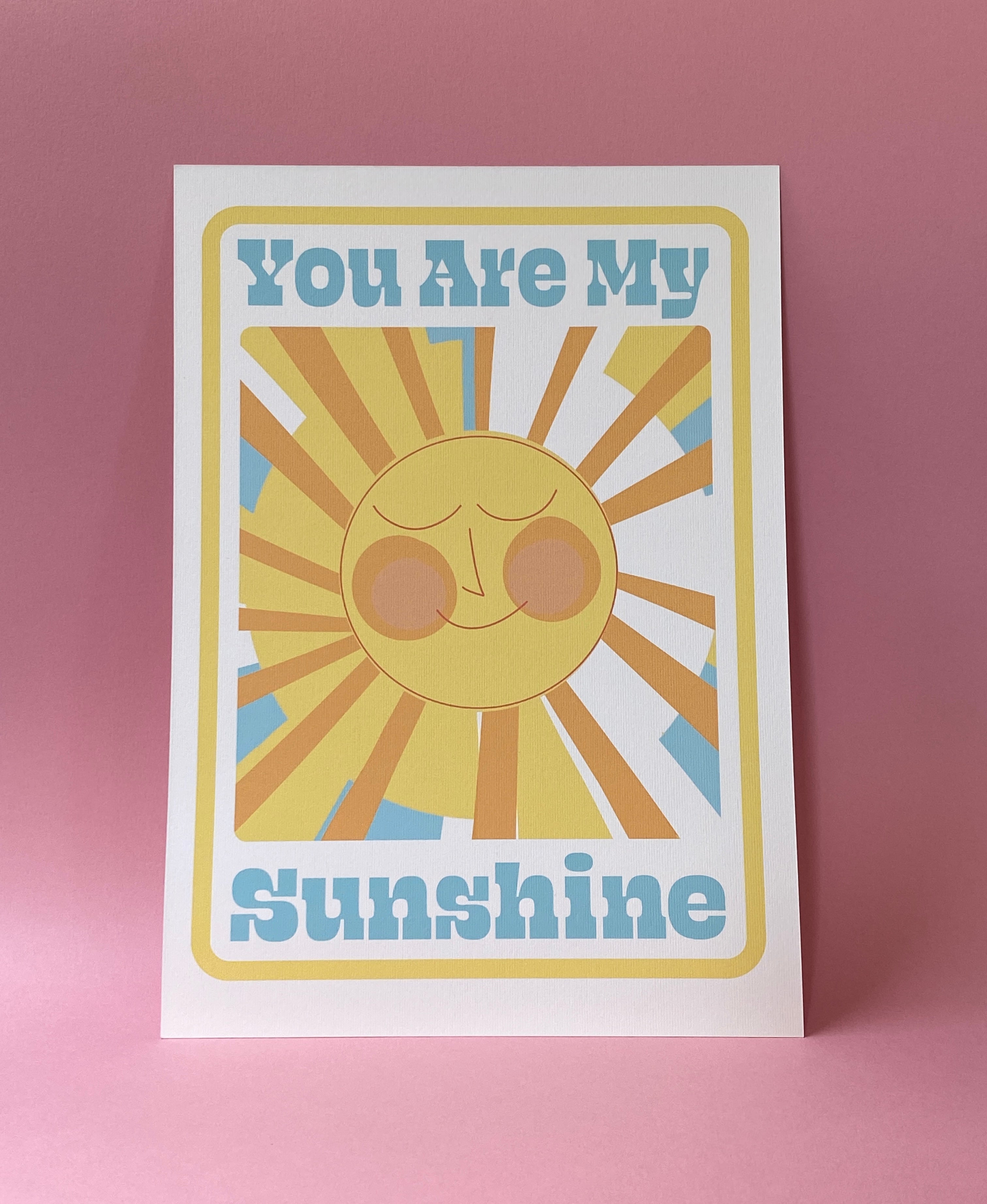 You Are My Sunshine Art Print – Retro Wall Decor