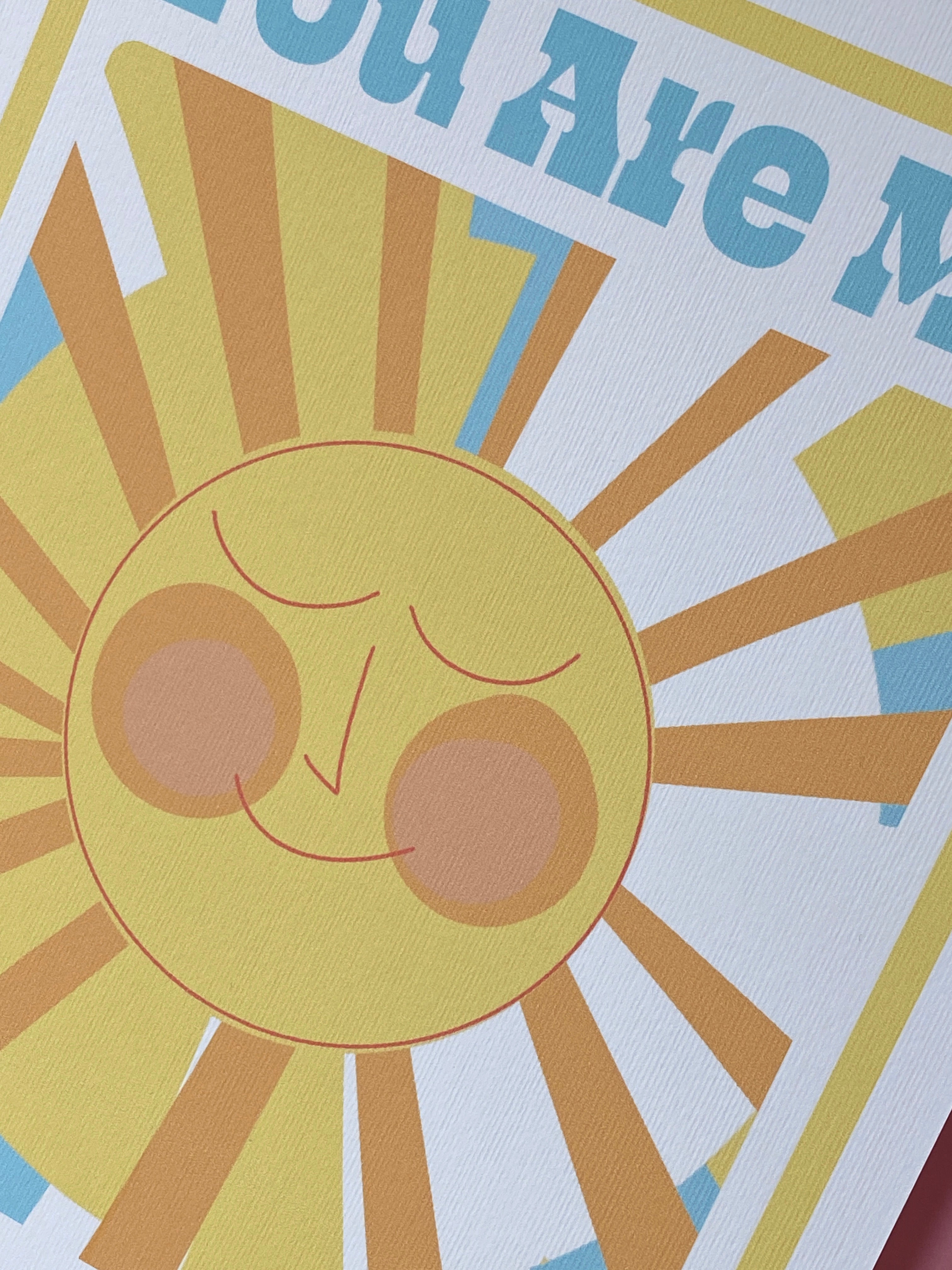 You Are My Sunshine Art Print – Retro Wall Decor
