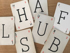 Vintage Playing Card Initial Card: Handmade Monogram Greeting