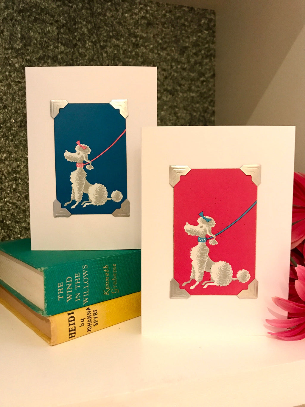 Vintage Poodle Playing Card Greeting Card: Upcycled Handmade Design