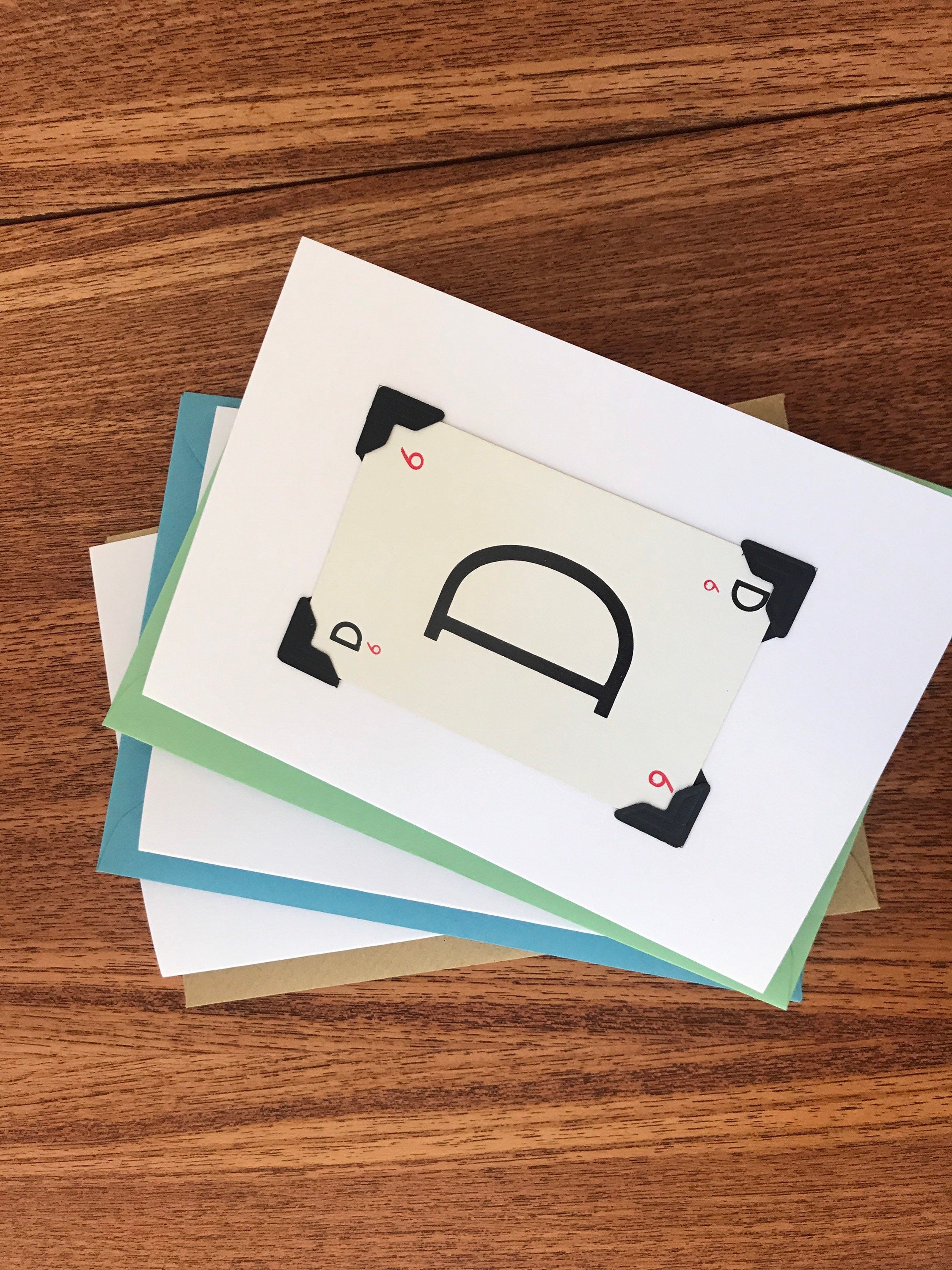 Vintage Playing Card Initial Card: Handmade Monogram Greeting