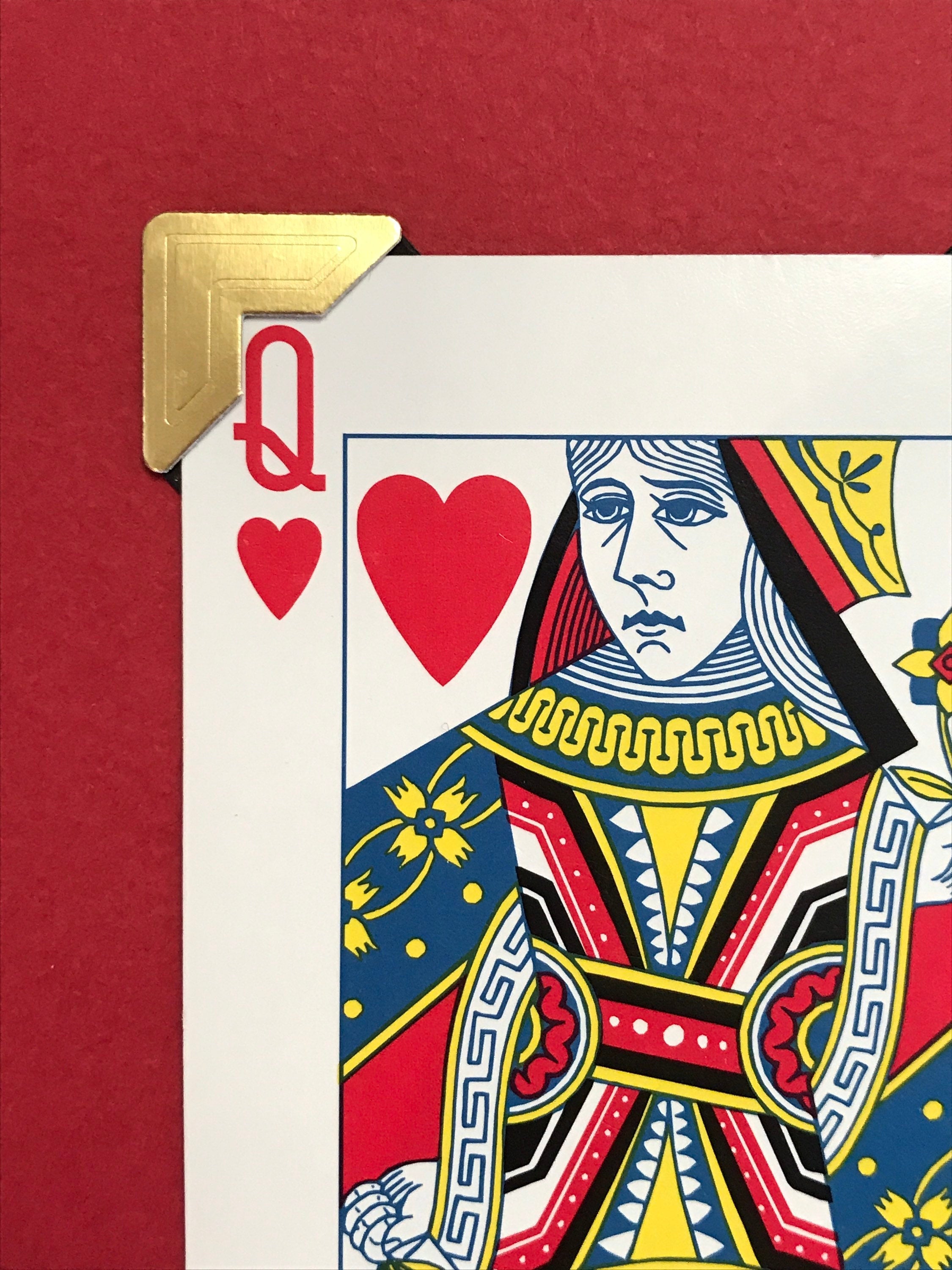 Vintage Playing Card Love Card: King, Queen, Ace of Hearts