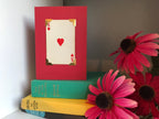 Vintage Playing Card Love Card: King, Queen, Ace of Hearts
