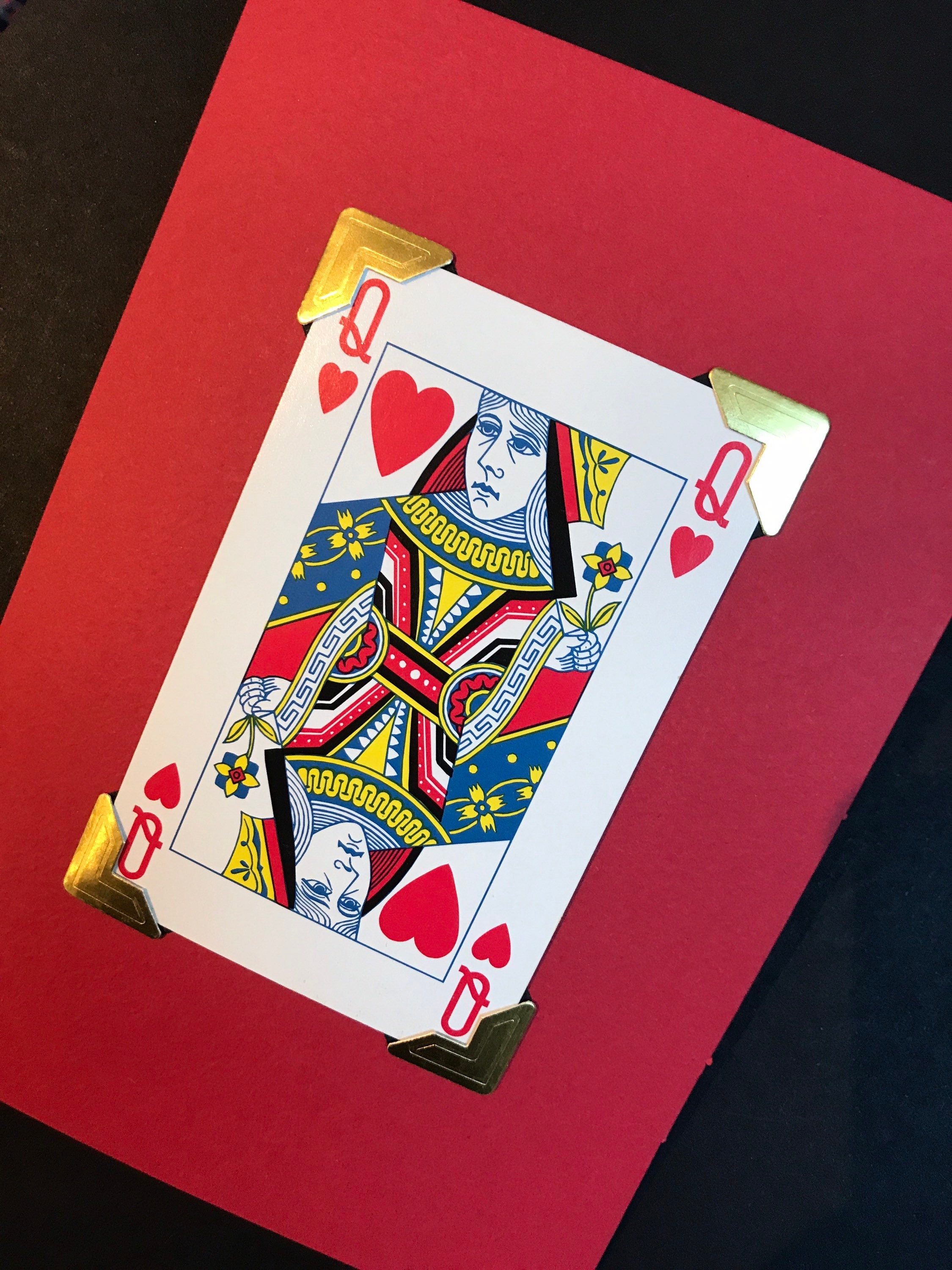 Vintage Playing Card Love Card: King, Queen, Ace of Hearts
