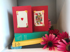 Vintage Playing Card Love Card: King, Queen, Ace of Hearts