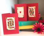 Vintage Playing Card Love Card: King, Queen, Ace of Hearts