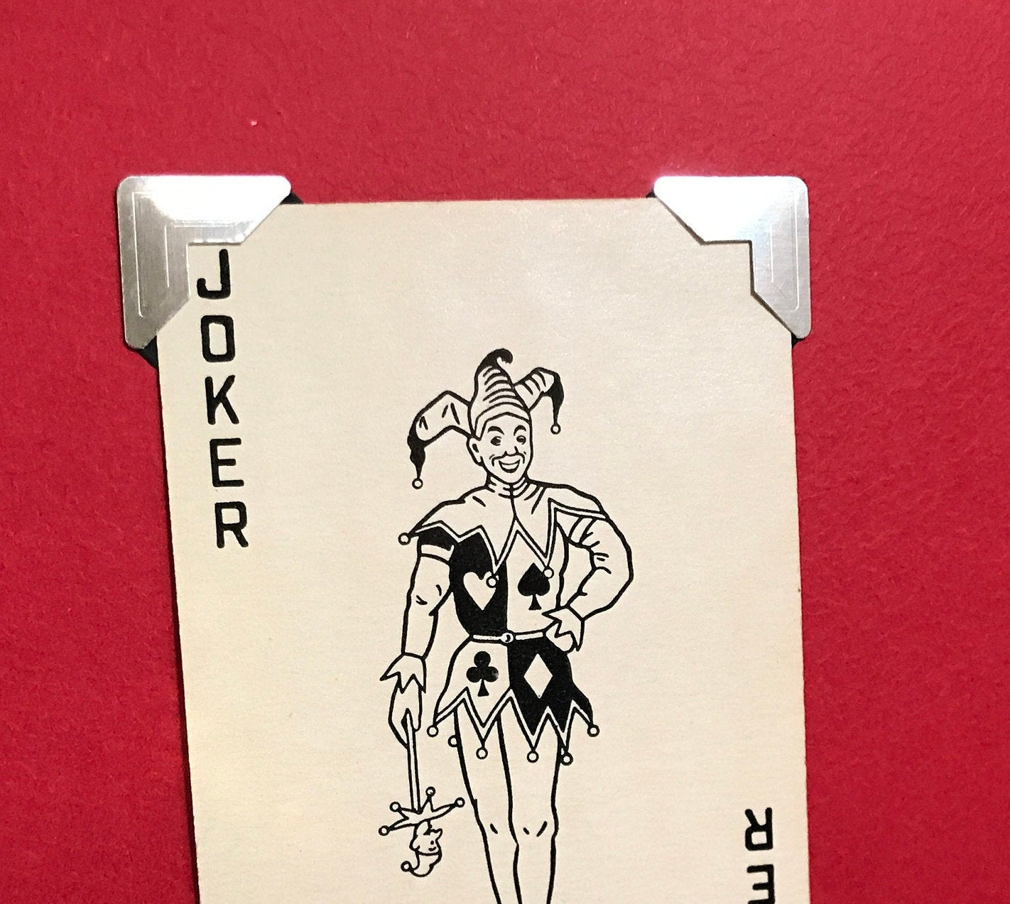 Greeting Cards made with vintage playing cards, Joker card and Decorative Ace