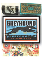 Vintage style Greyhound Art Print, Inspired by vintage matchbox labels, A4, Unframed
