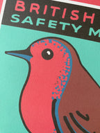 Robin Redbreast art print: Inspired by vintage matchbox labels, A4 unframed print