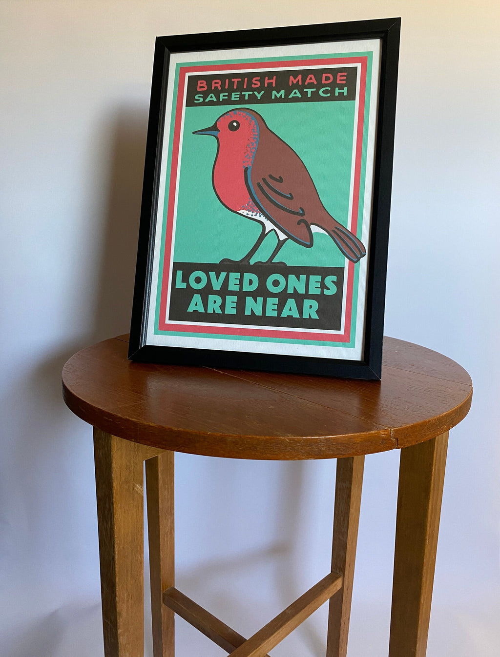 Robin Redbreast art print: Inspired by vintage matchbox labels, A4 unframed print