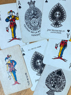 Greeting Cards made with vintage playing cards, Joker card and Decorative Ace