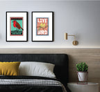 Robin Redbreast art print: Inspired by vintage matchbox labels, A4 unframed print
