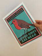 Robin Redbreast art print: Inspired by vintage matchbox labels, A4 unframed print