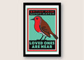 Robin Redbreast art print: Inspired by vintage matchbox labels, A4 unframed print