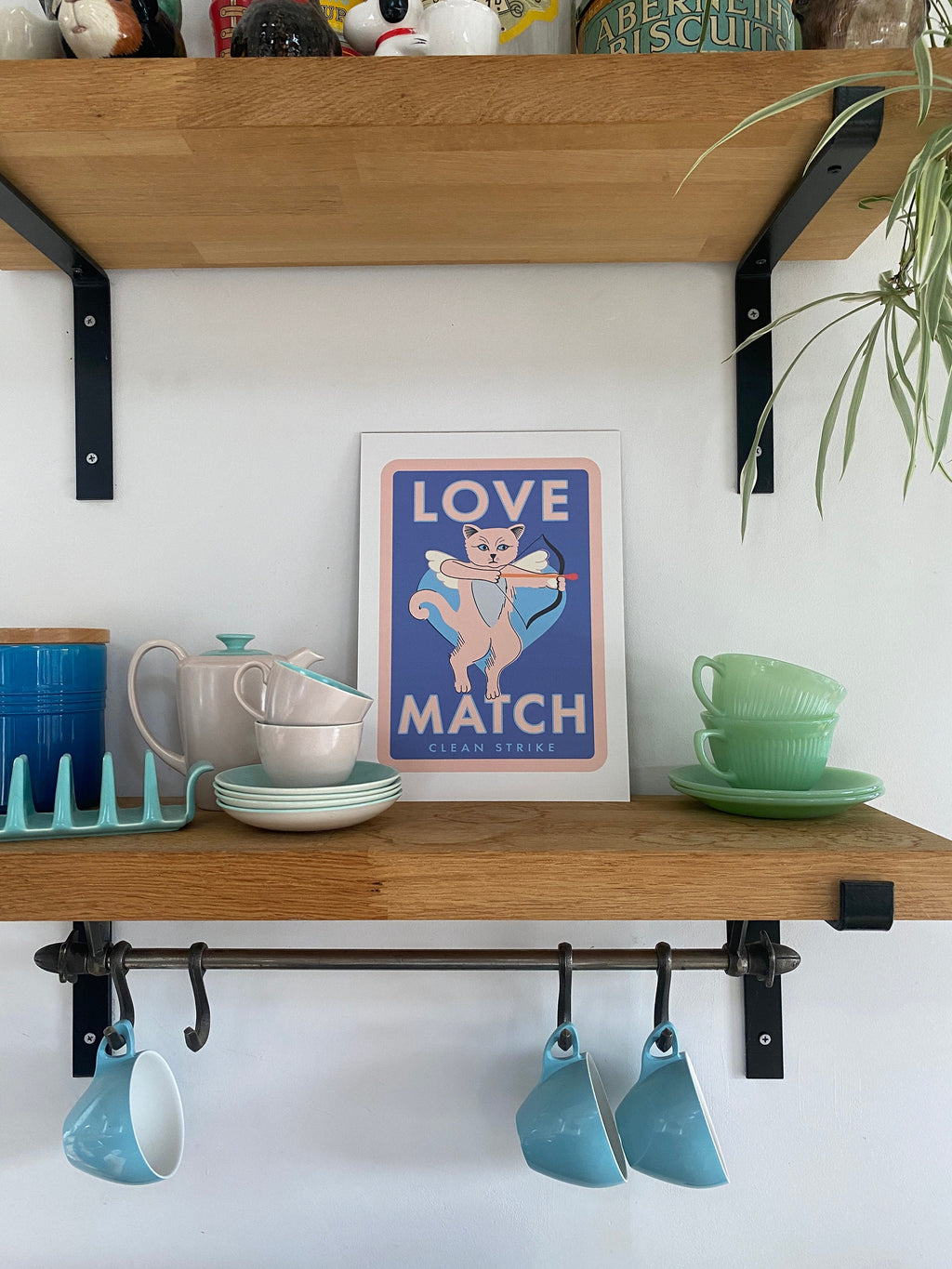 Love match art print: Inspired by vintage matchbox labels, A4 unframed print