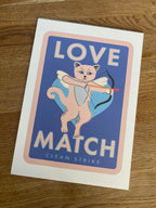 Love match art print: Inspired by vintage matchbox labels, A4 unframed print