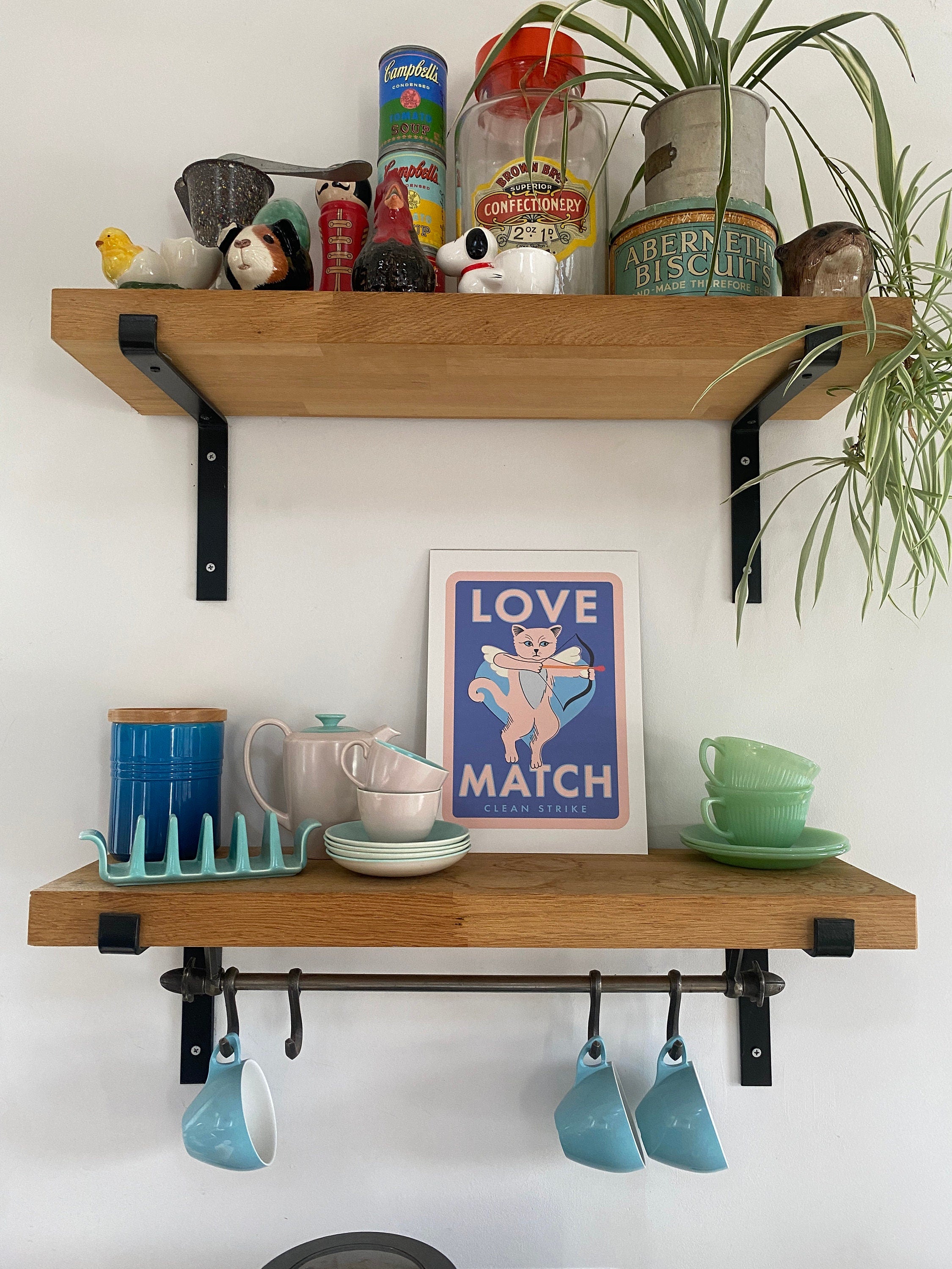 Love match art print: Inspired by vintage matchbox labels, A4 unframed print