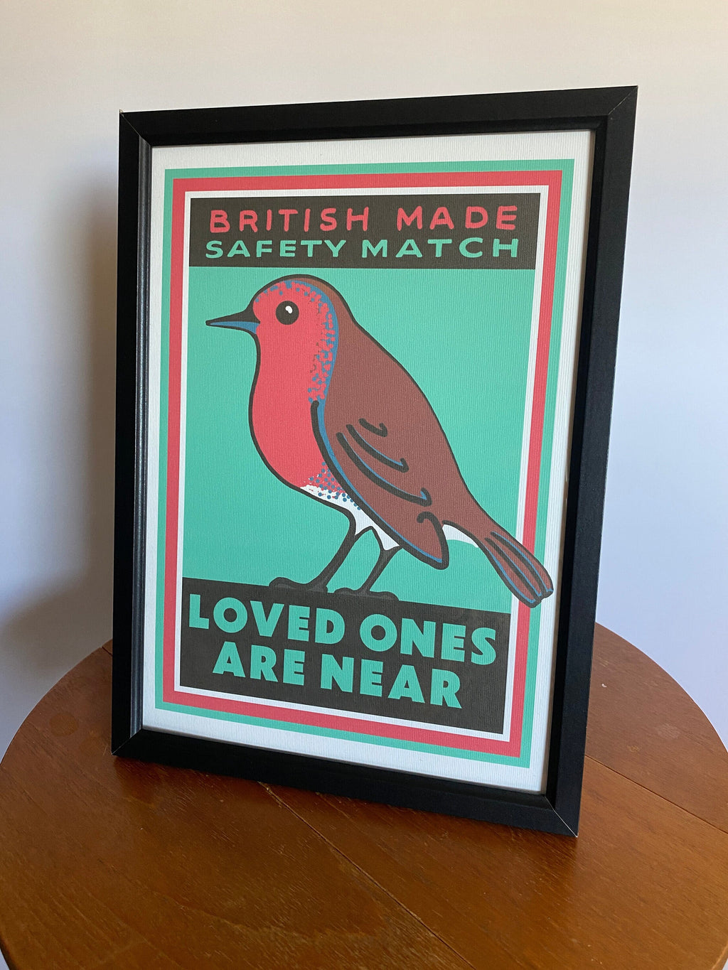 Robin Redbreast art print: Inspired by vintage matchbox labels, A4 unframed print
