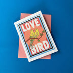 Love Bird Greeting Card: Quirky Recycled Card with Envelope