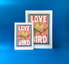 Vintage Style Love Bird Art Print: Retro Wall Decor, A4/A5 Size