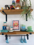 Vintage Style Love Bird Art Print: Retro Wall Decor, A4/A5 Size