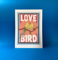 Vintage Style Love Bird Art Print: Retro Wall Decor, A4/A5 Size