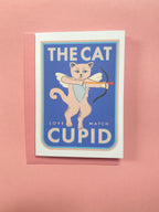 Cat Birthday Card featuring a Quirky Cat Cupid, Love note