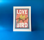 Vintage Style Love Bird Art Print: Retro Wall Decor, A4/A5 Size