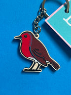 Robin Wooden Keyring – Vintage Style Illustrated Design