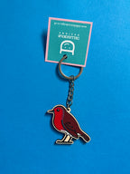 Robin Wooden Keyring – Vintage Style Illustrated Design