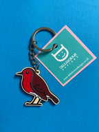 Robin Wooden Keyring – Vintage Style Illustrated Design